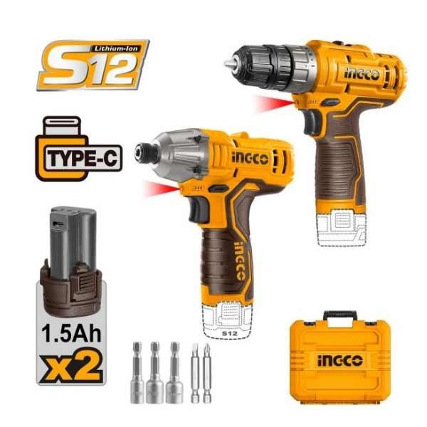 ست دریل شارژی و ایمپکت اینکو مدل COSLI240586 شارابزار 2