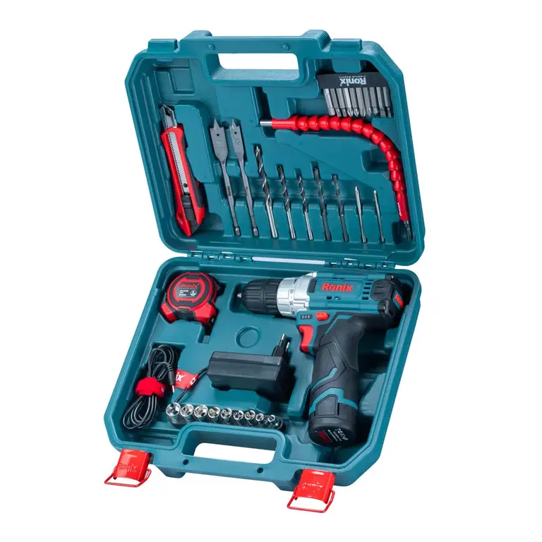 کیت دریل شارژی 12 ولت(1 باطری 35 پاچه) مدل RS 8611 شار ابزار1