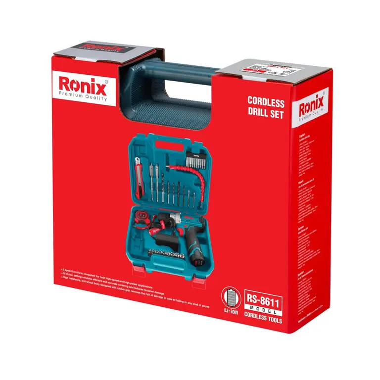 کیت دریل شارژی 12 ولت(1 باطری 35 پاچه) مدل RS 8611 شار ابزار11