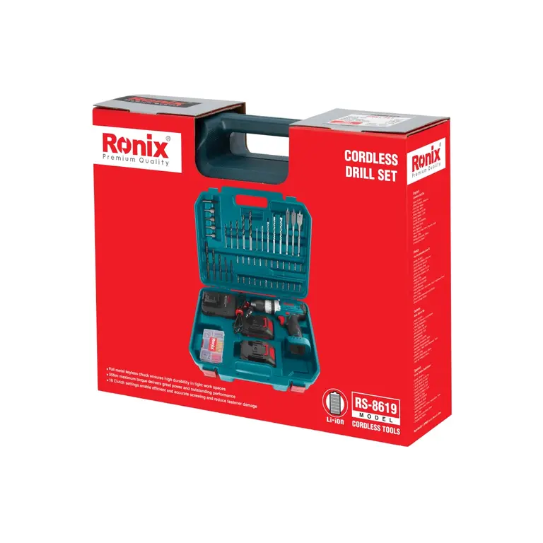 کیت دریل شارژی چکشی 20 ولت (2 باطری 53 پارچه) مدل RS 8619 شار ابزار12
