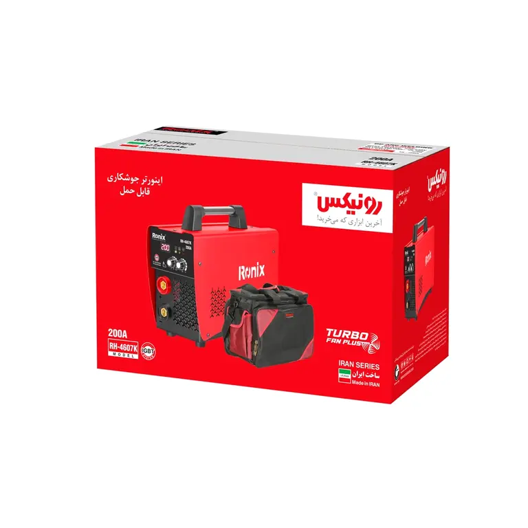 شارابزار اینورتر جوشکاری 200آمپر با کیف برزنتی رونیکس مدل RH 4607K (10)