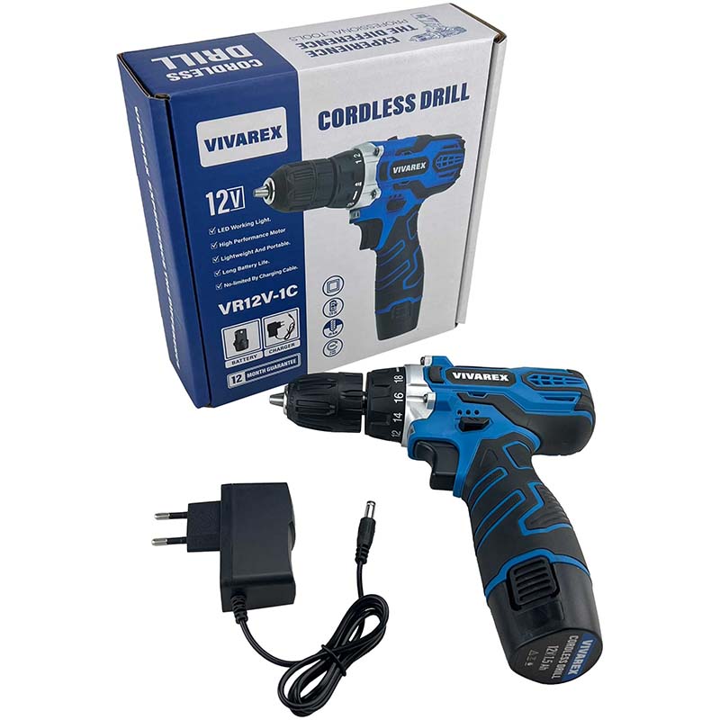 دریل شارژی تک باطری ویوارکس مدل VR12V 1C 4