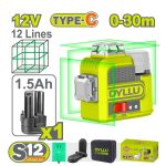 تراز لیزری شارژی 12 ولت 12 خط سبز دایلو مدل DTLE8M12