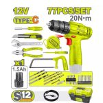 ست دریل پیچ گوشتی شارژی 77 عددی دایلو مدل DTDT1B77