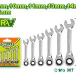 آچار یکسر جغجغه 6 عددی کوتاه دایلو مدل DTSP6406